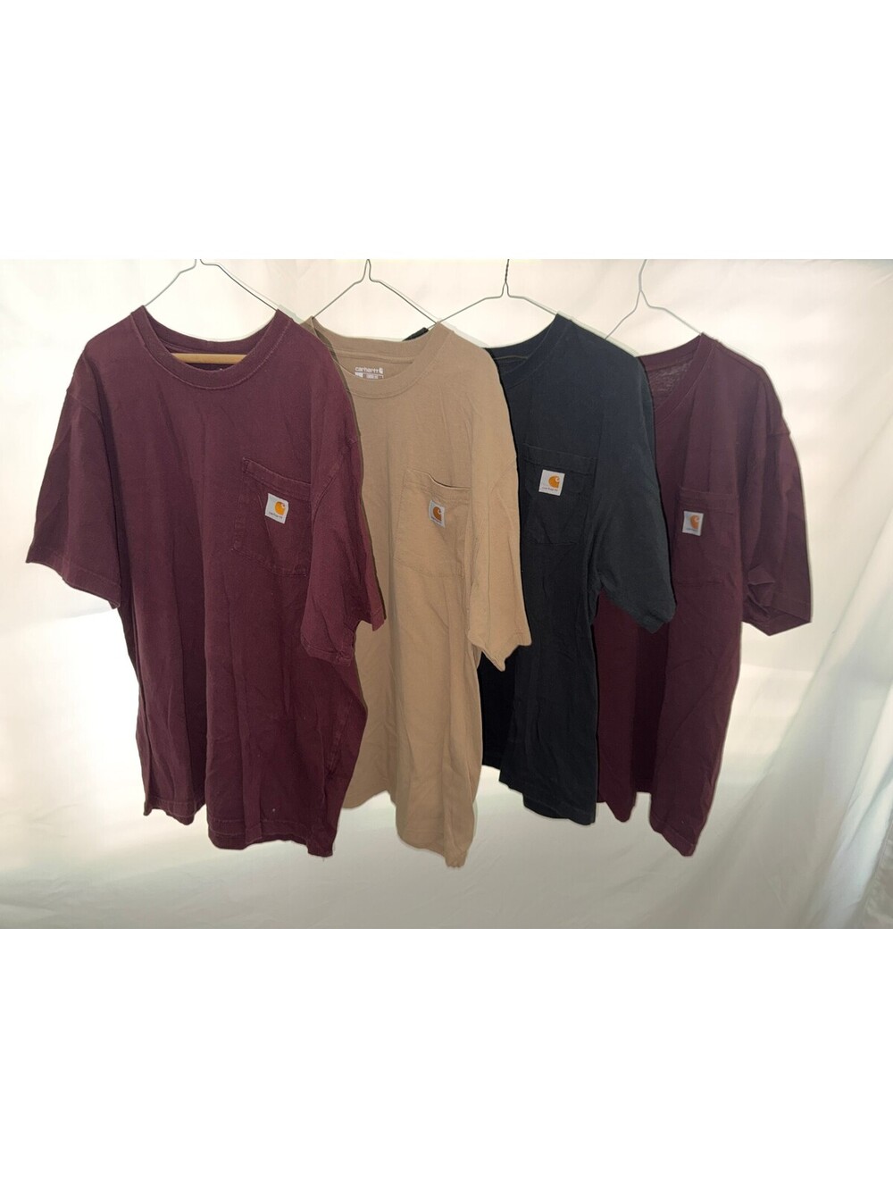 Carhartt Loose Fit Pocket T-Shirts Set of 4 - Burgundy, Tan, Black